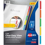 Avery Easy View Durable Plastic Dividers, 5 Tab Set