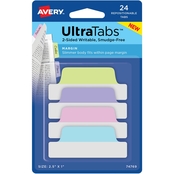Avery Ultra Tabs Repositionable Margin Tabs, 2.5 x 1 in., 24 Tabs