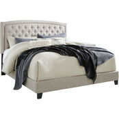 Signature Design by Ashley Jerary Upholstered Bed with Arched Tufted Headboard