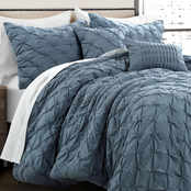 Lush Decor Ravello Stormy Blue 5 pc. Pintuck Comforter Set