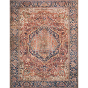 Loloi Layla Printed Persian Style Rug, Red / Blue