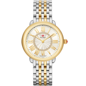 Michele Watches Ladies Serein Mid Two Tone Diamond Dial Watch MWW21B000148