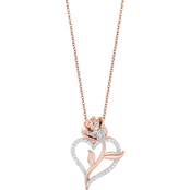 Disney Enchanted 14K Rose Gold Over Sterling Silver 1/4 CTW Diamond Belle Pendant