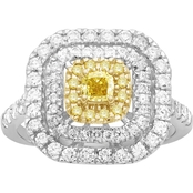 She Shines 14K Gold 1 1/4 CTW White and Enhanced Yellow Diamond Engagement Ring