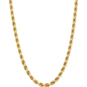 14K Yellow Gold 8mm Diamond Cut Rope Chain Anklet