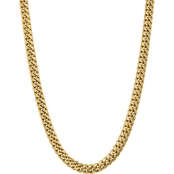 14K Yellow Gold 9.3mm Semi Solid Miami Cuban Chain Necklace