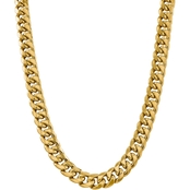 14K Yellow Gold 15mm Semi Solid Miami Cuban Chain Necklace