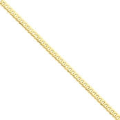 14K Yellow Gold 4.75mm Beveled Curb Chain Bracelet