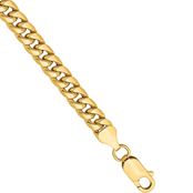 14K Yellow Gold 6mm Semi Solid Miami Cuban Chain Bracelet