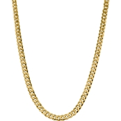 14K Yellow Gold 8.5mm Beveled Curb Chain Necklace