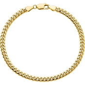 14K Yellow Gold 4.25mm Solid Miami Cuban Chain Bracelet