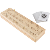 Hey! Play! Wooden Cribbage Board Game Set