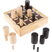 Hey! Play! Wooden Tabletop 3D Tic Tac Toe Board Game