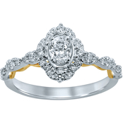Truly Zac Posen 14K White And Yellow Gold 3/4 CTW Diamond Engagement Ring