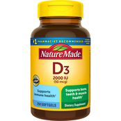 Nature Made Vitamin D3 50 mcg (2000 IU) Value Size Softgel 250 ct.