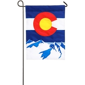 Evergreen Colorado State Applique Garden Flag