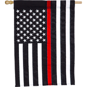 Evergreen Thin Red Line House Applique Flag