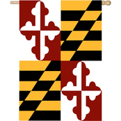 Evergreen Maryland State Applique House Flag