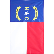 Evergreen North Carolina State Flag House Applique Flag