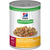 Hill’s Bioactive Recipe Adult Savory Chicken, Brown Rice and Carrot Stew Dog Food