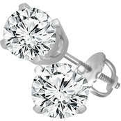 14K White Gold 2 CTW Diamond Solitaire Earrings