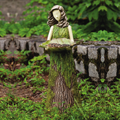 Evergreen Sherwood Fern Statuary with Birdfeeder