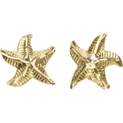 10K Gold Diamond Cut Starfish Stud earrings