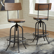 Signature Design by Ashley Pinnadel Swivel Barstool with Back 2 pk.
