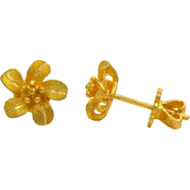 Robert Manse Designs 23K Thai Baht Gold Floral Pinwheel Earrings
