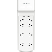 Cyber Power P806UC 8 OL Surge Protector with 1 USBA port and 1 USBC Port