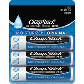 ChapStick Moisturizer Lip Balm SPF 15, 3CT