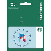 Starbucks Military Appreciation $25 Gift Card