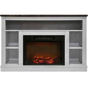 Cambridge Seville 47 in. White Electric Fireplace with A/V Storage Mantel