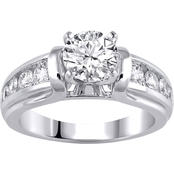 14K White Gold 2 CTW Diamond IGI Certified Engagement Ring