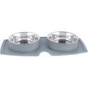 Harmony Silicone Double Diner Dog Bowl Set, 2.1 Cup
