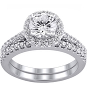 14K White Gold 1 7/8 CTW IGI Certified Diamond Bridal Set
