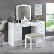 Furniture of America Louise Collection Vanity with Stool