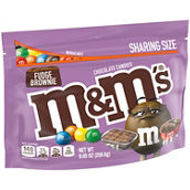 M&M's Fudge Brownie Sharing Size Chocolate Candy, 9.05 oz. Stand Up Bag