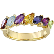 Yellow Gold Over Sterling Silver 1 3/4 CTW Multi Gemstone Anniversary Ring