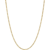 14K Yellow Gold 2.5mm Semi Solid Figaro Chain 18 in.