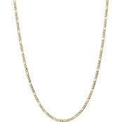 14K Yellow Gold 3.5mm Semi Solid Figaro Chain Necklace