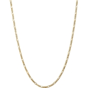 14K Yellow Gold 3.0mm Flat Figaro Chain Necklace
