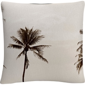 Trademark Fine Art Preston Black and White Palms Decorative Throw Pillow