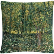 Trademark Fine Art Vincent Van Gogh Trees and Undergrowth Decorative Throw Pillow