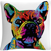 Trademark Fine Art Michael Tompsett French Bulldog Decorative Throw Pillow