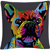 Trademark Fine Art French Bulldog Grey Decorative Throw Pillow