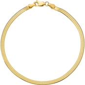 14K Yellow Gold 3.0mm Silky Herringbone Chain Bracelet