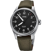 Oris Pro Pilot Date 41 Matte Black Textile Watch 75177614164TX
