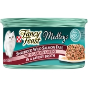 Fancy Feast Medleys Shredded Wild Salmon and Garden Greens in Broth Cat Food 3 oz.
