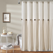 Lush Decor Linen Button Single Shower Curtain 72 x 72 in.
